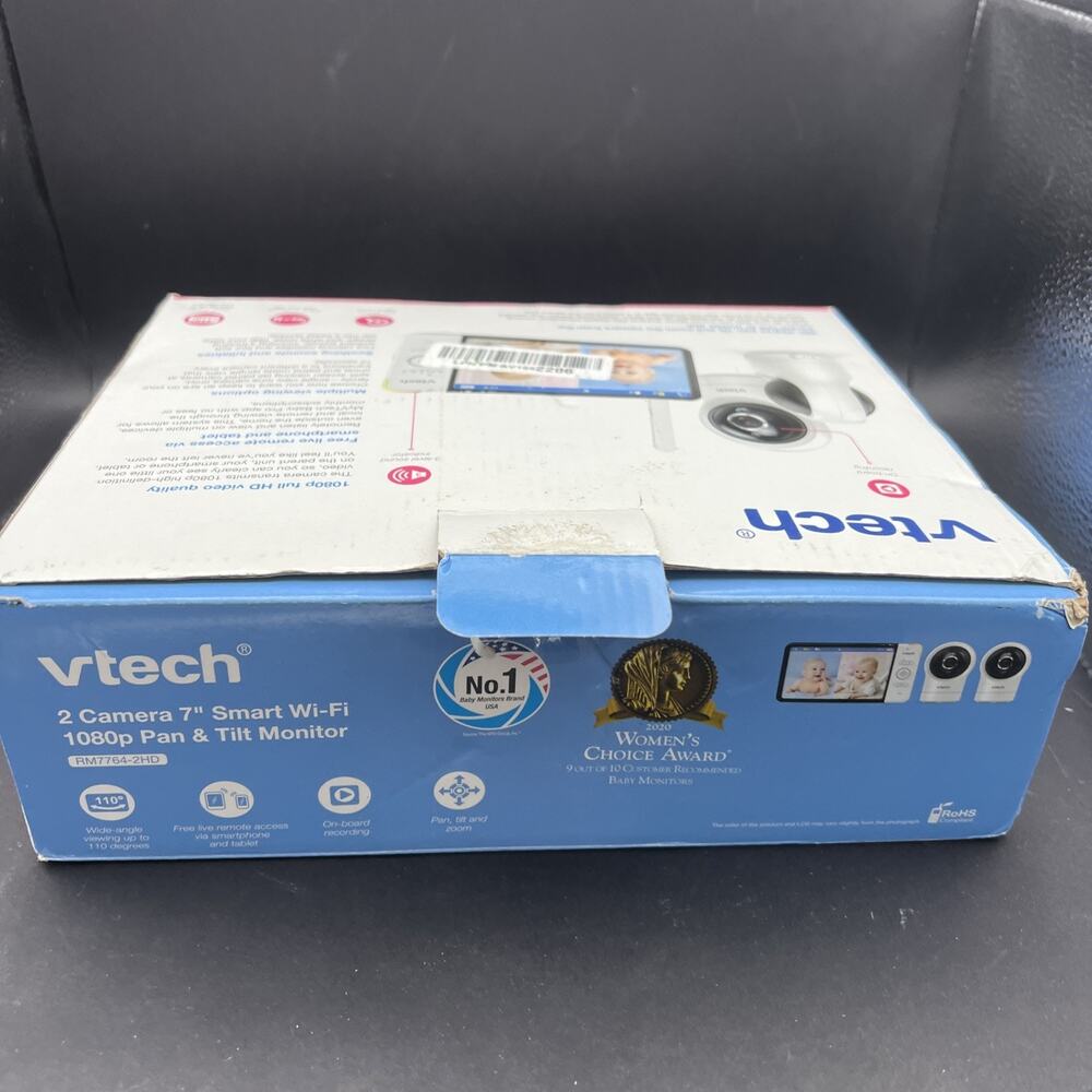 Vtech 2 Camera 7" Smart Wifi 1080P Pan & Tilt Baby Monitor RM7764-2HD NEW OPEN - Picture 6 of 10